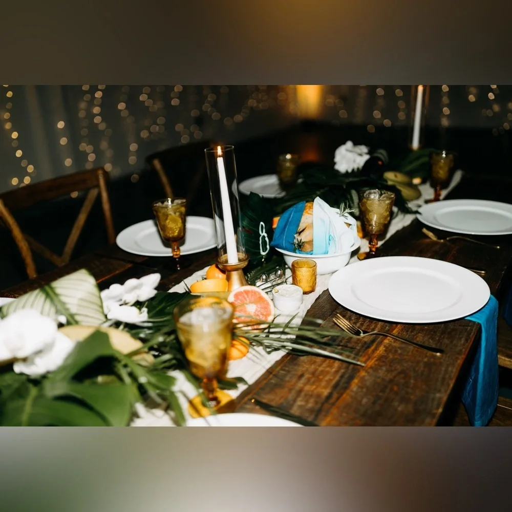 Handmade Dip Dyed Ombre Dinner Napkins | 20”x20” | Modern Tropical Wedding Event